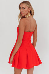 Minivestido Melodic Tomara que Caia Plissado Vermelho