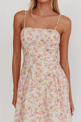 Vestido maxi de cintura vasca Daisy Day Rosa Floral