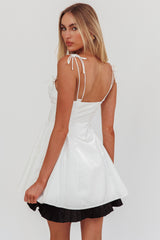 Minivestido con vuelo Night Rider blanco