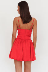 Minivestido Balão Vermelho Chamativo