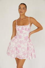 Vestido Curto com Alças Cami Floral Rosa