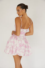 Vestido Curto com Alças Cami Floral Rosa