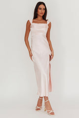 Vestido Lucinda Ombro a Ombro com Costas em V Rosa