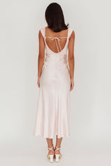 Vestido Lucinda Ombro a Ombro com Costas em V Rosa