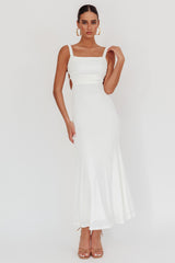 Vestido largo con espalda cruzada Dream Crush blanco