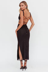Vestido largo con espalda cruzada Dream Crush Lily Black