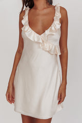 Minivestido Alba com babados Oyster