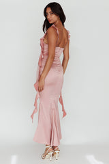 Vestido Midi Mauve com Babados