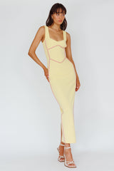 Vestido Maxi com Acabamento em Vivo Shenae Limão