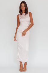 Vestido midi Leila con escote barco - Rosa