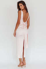 Vestido midi Leila con escote barco - Rosa