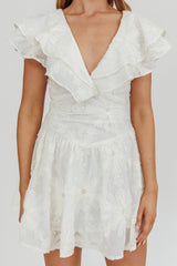 Minivestido blanco con volantes Garden Of Eden