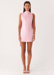 Minivestido Cerina de cuello alto - Rosa