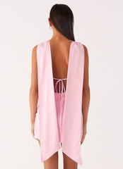 Minivestido Cerina de cuello alto - Rosa