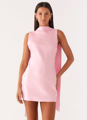 Minivestido Cerina de cuello alto - Rosa