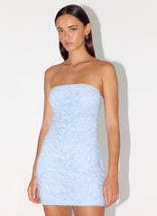 Minivestido Dangerous Kind com Miçangas - Azul