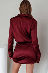 Vestido camisero Lisbeth, color borgoña