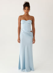 Vestido longo corselet Emory - Azul