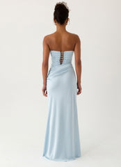 Vestido longo corselet Emory - Azul