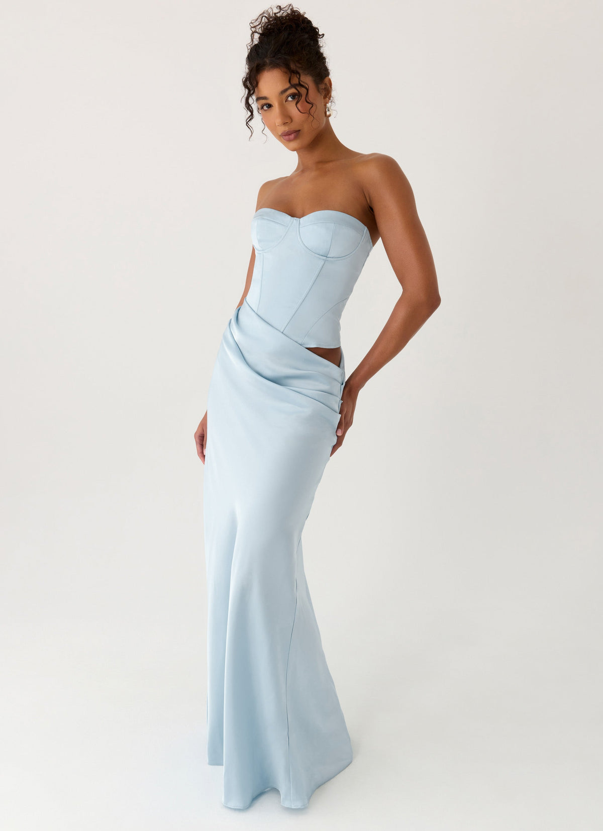 Vestido longo corselet Emory - Azul