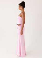 Vestido longo espartilho Emory - Rosa