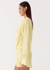 Minivestido camisa Farretti - Amarillo pálido