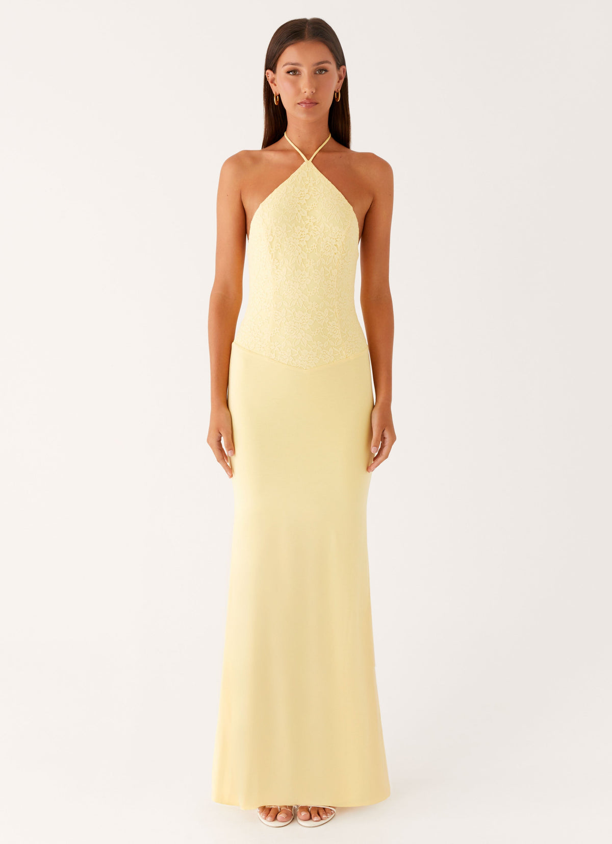 Vestido Longo Frente Única Fiesta - Amarelo Ensolarado
