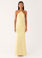 Vestido Longo Frente Única Fiesta - Amarelo Ensolarado