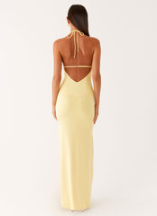 Vestido Longo Frente Única Fiesta - Amarelo Ensolarado