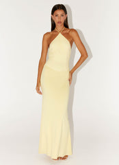 Vestido Longo Frente Única Fiesta - Amarelo Ensolarado
