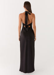 Vestido largo de satén «Heavy Hearted» - Negro