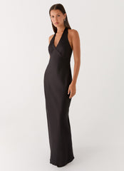 Vestido largo de satén «Heavy Hearted» - Negro