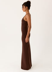 Vestido maxi Inez - Chocolate