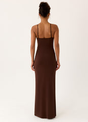 Vestido maxi Inez - Chocolate