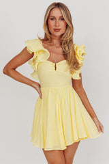 Vestido Mini Amarillo con Volantes Sunday Dreams