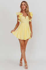 Vestido Mini Amarillo con Volantes Sunday Dreams