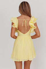 Vestido Mini Amarillo con Volantes Sunday Dreams