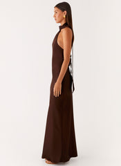 Vestido Maxi Keena Scarf - Chocolate