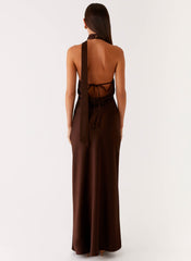 Vestido Maxi Keena Scarf - Chocolate