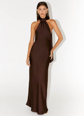 Vestido Maxi Keena Scarf - Chocolate