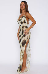 Vestido maxi I Believe In You Tocado Dorado