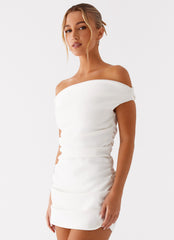 Minivestido Morgan sin hombros - Marfil