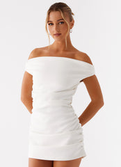 Minivestido Morgan sin hombros - Marfil