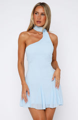 Minivestido Moonlit Desire azul polvoriento