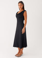 Maxivestido Modelo a Seguir - Lunares Negros