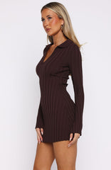 Minivestido de manga larga From Now On color chocolate