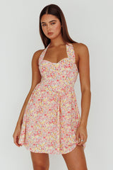 Vestido Curto Frente Única Hey Baby Floral Rosa