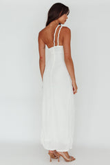 Vestido Midi Kiah Twist Accent com Fenda na Coxa Branco