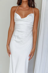 Vestido maxi Palma con tiras en la espalda baja, color blanco