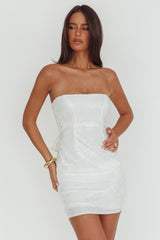 Minivestido Vida Bow com Lantejoulas Branco